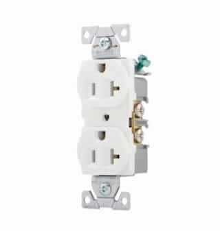 Eaton Wiring 20 Amp Duplex Receptacle , Auto-Grounded, Commercial, White