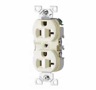Eaton Wiring 20 Amp Duplex Receptacle, PVC, Commercial, Almond