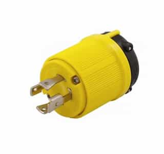 30 Amp Locking Connector, Corrosion Resistant, NEMA 14-30, Yellow