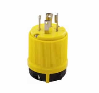 20 Amp Locking Plug, Corrosion Resistant, NEMA 15-20, Yellow
