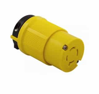 30 Amp Locking Connector, Corrosion Resistant, NEMA 15-30, Yellow