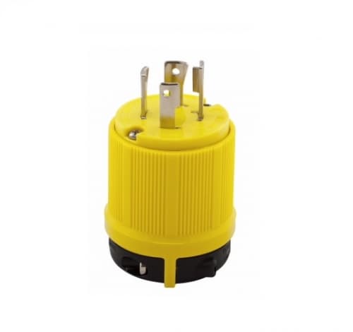 20 Amp Locking Connector, Corrosion Resistant, NEMA 16-20, Yellow