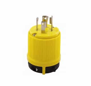 20 Amp Locking Plug, Corrosion Resistant, NEMA 16-20, Yellow