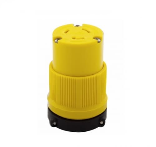 20 Amp Locking Receptacle, Corrosion Resistant, NEMA 5-20, Yellow