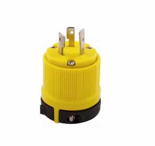 20 Amp Locking Plug, Corrosion Resistant, NEMA 5-20, Yellow