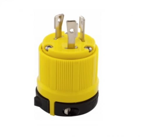 30 Amp Locking Connector, Corrosion Resistant, NEMA 5-30, Yellow