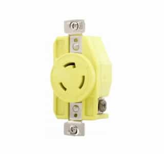 20 Amp Locking Receptacle, Corrosion Resistant, NEMA 6-20, Yellow