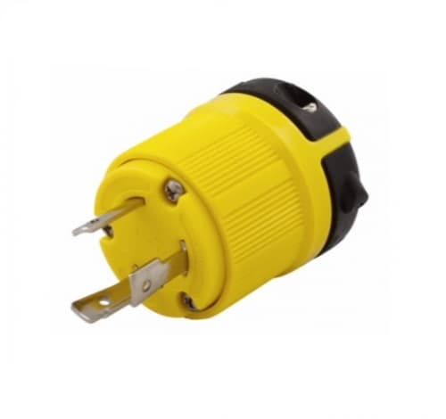 30 Amp Locking Connector, Corrosion Resistant, NEMA 6-30, Yellow