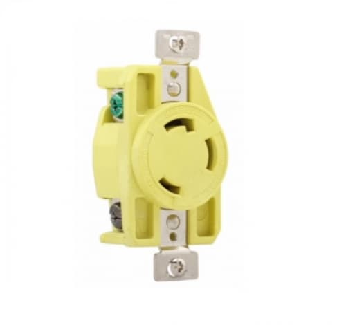 30 Amp Locking Plug, Corrosion Resistant, NEMA 6-30, Yellow