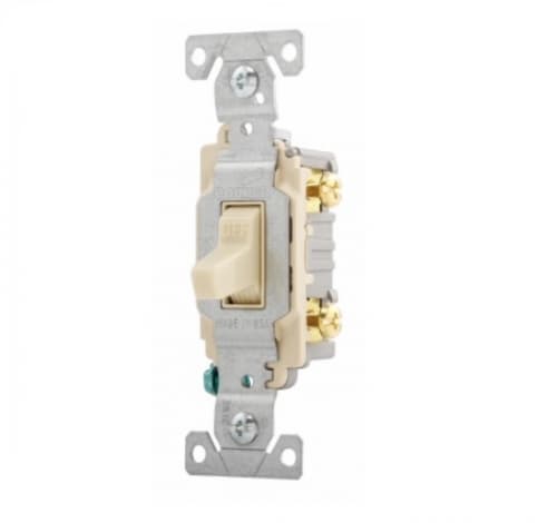 15 Amp Toggle Switch, Commercial, 120/277V, Ivory