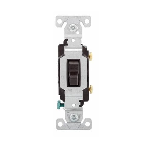Eaton Wiring 20 Amp Toggle Switch, Single-Pole, 10 AWG, 120V-277V, Black