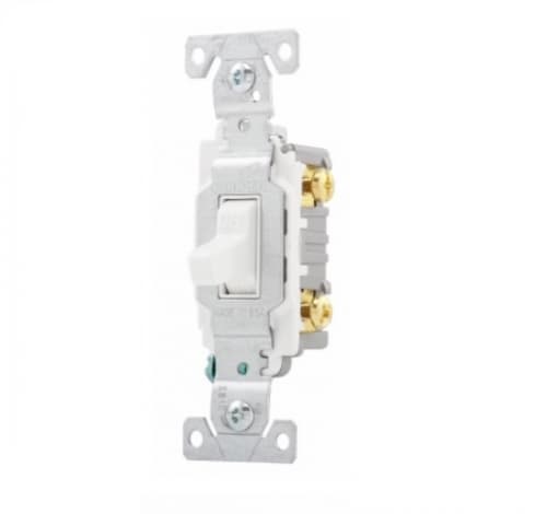 20 Amp Toggle Switch, Commercial, 120/277V, White