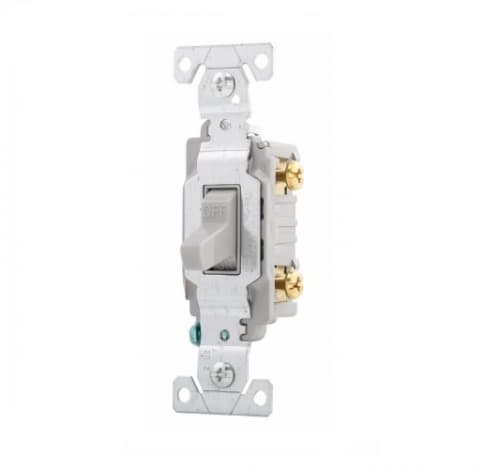 15 Amp Toggle Switch, 2-Pole, Commercial, Grey