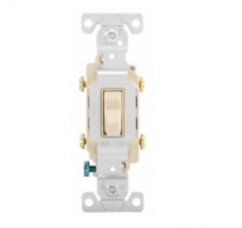 15 Amp Toggle Switch, 2-Pole, Commercial, Ivory