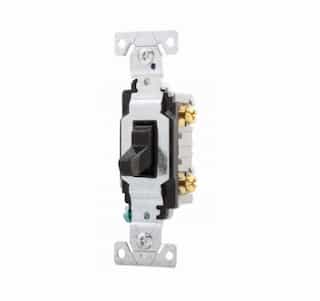 20 Amp Toggle Switch, 2-Pole, Commercial, Black