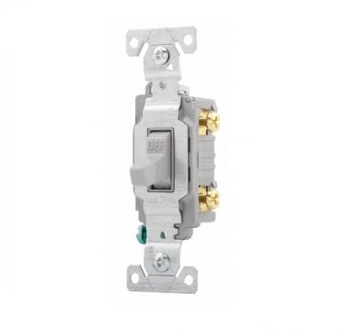 Eaton Wiring 20 Amp Toggle Switch, 2-Pole, Commercial, Gray