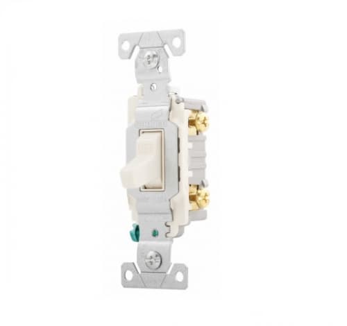 20 Amp Toggle Switch, 2-Pole, Commercial, Light Almond