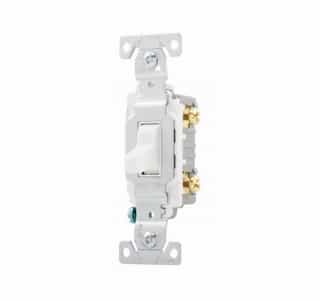 20 Amp Toggle Switch, 2-Pole, Commercial, White