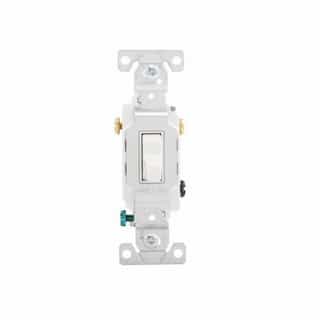 Eaton Wiring 15 Amp Toggle Switch, Single-Pole, #14-10 AWG, 3-Way, 120/277V, White