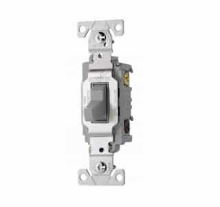 20 Amp Toggle Switch, 3-Way, Commercial, Gray