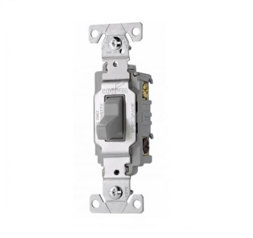 Eaton Wiring 20 Amp Toggle Switch, 3-Way, Commercial, Gray