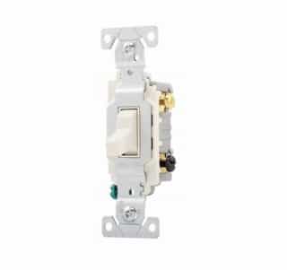20 Amp Toggle Switch, 3-Way, Commercial, Light Almond