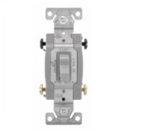 15 Amp Toggle Switch, 4-Way, Commercial, Grey