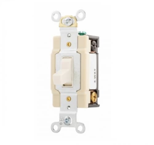 15 Amp Toggle Switch, 4-Way, Commercial, Light Almond
