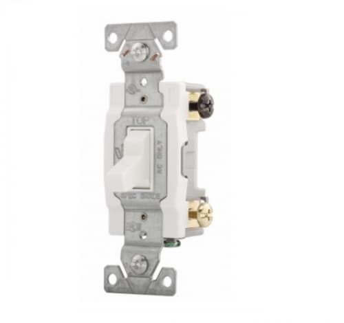 15 Amp Toggle Switch, 4-Way, Commercial, White
