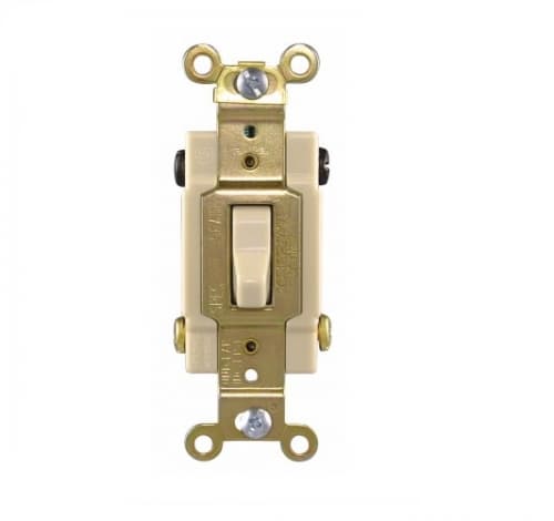 20 Amp Toggle Switch, 4-Way, Commercial, Ivory