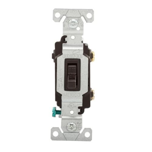 15 Amp Small Toggle AC Switch, Single-Pole, 120V-277V, Brown
