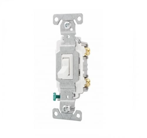 Eaton Wiring 15 Amp Toggle Switch, Single-Pole, #14-10 AWG, 120/277V, White