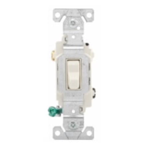 Eaton Wiring 15 Amp Toggle Switch, 3-Way, 120/277V, Light Almond