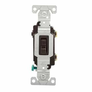 Eaton Wiring 15 Amp Small Toggle AC Switch, 3-Way, 120V-277V, Brown