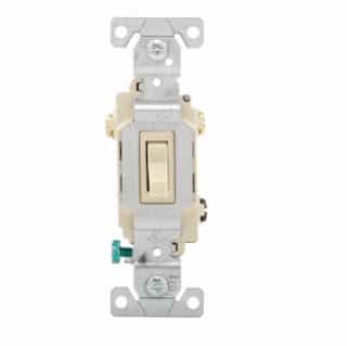 Eaton Wiring 15 Amp Toggle Switch, #14-10 AWG, 3-Way, 120/277V, Ivory
