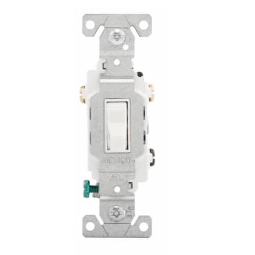Eaton Wiring 15 Amp Toggle Switch, 3-Way, 120/277V, White