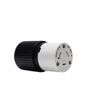 Eaton Wiring 20 Amp Locking Connector, NEMA L12-20, 480V, Black/White