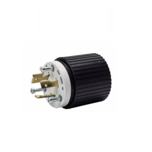 20 Amp Locking Plug, NEMA L12-20, 480V, Black/White