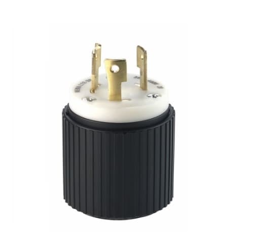 Eaton Wiring 30 Amp Locking Plug, NEMA L12-30, 480V, Black/White