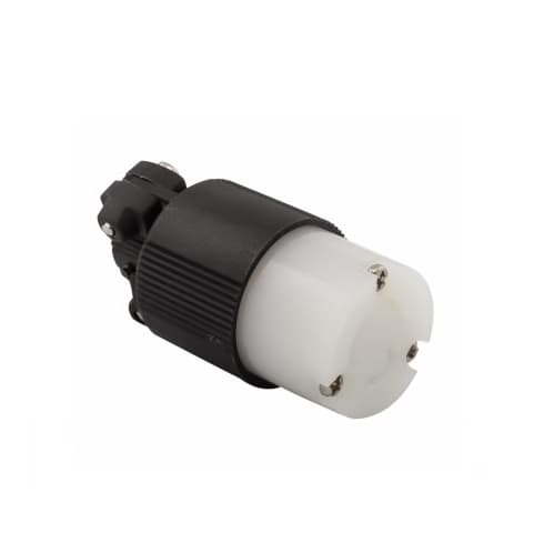 Eaton Wiring 15 Amp Locking Connector, Industrial, Safety Grip, Black/White
