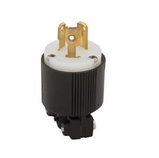 Eaton Wiring 15 Amp Locking Plug, Industrial, Safety Grip, Black/White