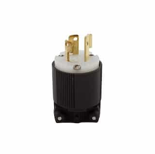 15 Amp Locking Plug, NEMA L6-15, 250V, Black/White