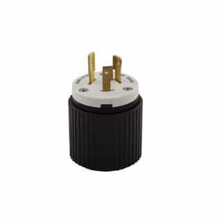 Eaton Wiring 20 Amp Locking Plug, NEMA L9-20, 600V, Black/White