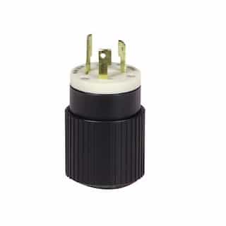 30 Amp Locking Plug, NEMA L9-30, 600V, Black/White