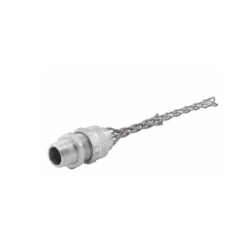 Eaton Wiring Strain Relief Cord Grip, 3/8" fitting, .38-.50" , Straight, Aluminum Body