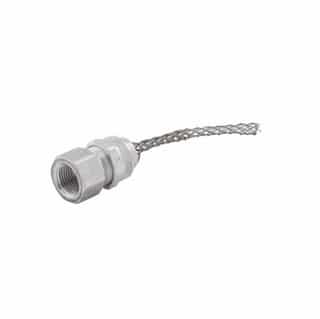 Eaton Wiring Strain Relief Cord Grip, 1/2" fitting, .250-.38", Straight, Aluminum Body