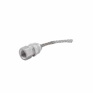 Strain Relief Cord Grip, 1/2" fitting, .38-.50", Straight, Aluminum Body