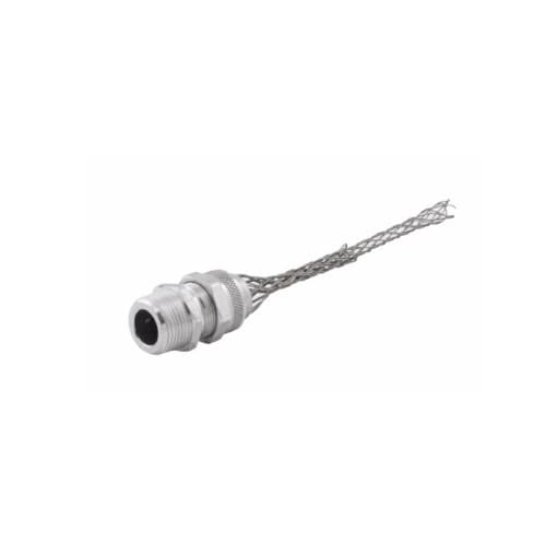 Eaton Wiring Strain Relief Cord Grip, 3/4" fitting, .38-.50", Straight, Aluminum Body