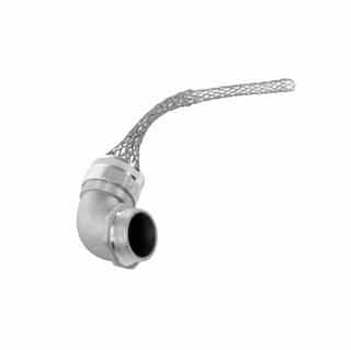 Strain Relief Cord Grip, 3/4" fitting, .38-.50", 45 Degrees, Aluminum Body