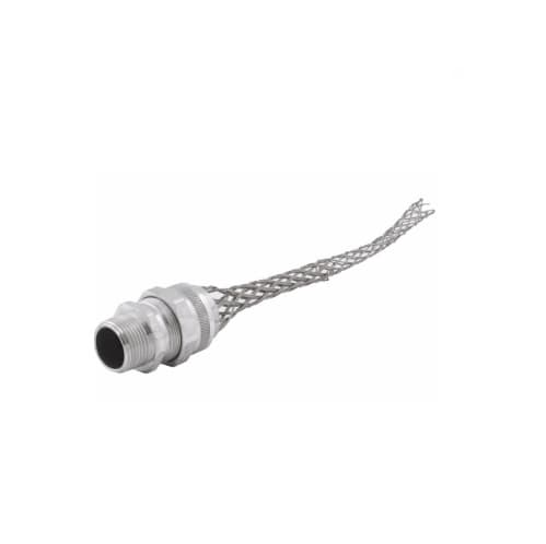 Eaton Wiring Strain Relief Cord Grip, 3/4" fitting, .50-.63", Straight, Aluminum Body